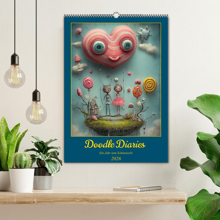Doodle-Diaries - Ein Jahr zum Schmunzeln (CALVENDO Wandkalender 2026)