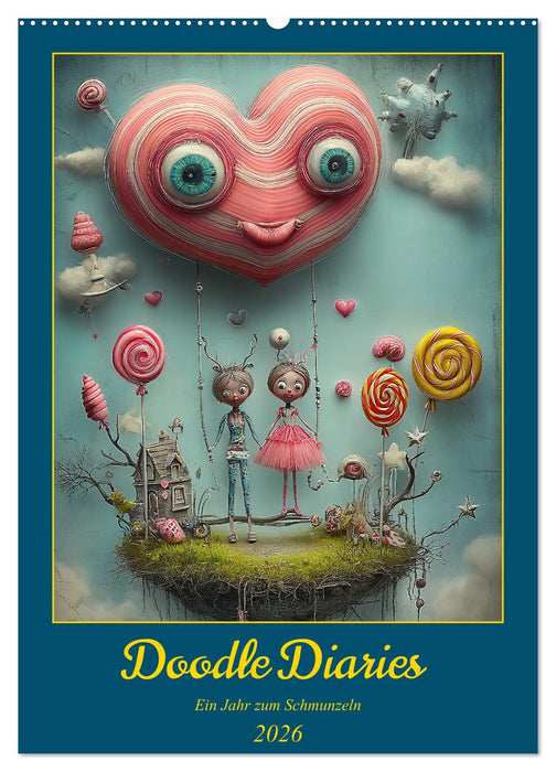 Doodle-Diaries - Ein Jahr zum Schmunzeln (CALVENDO Wandkalender 2026)