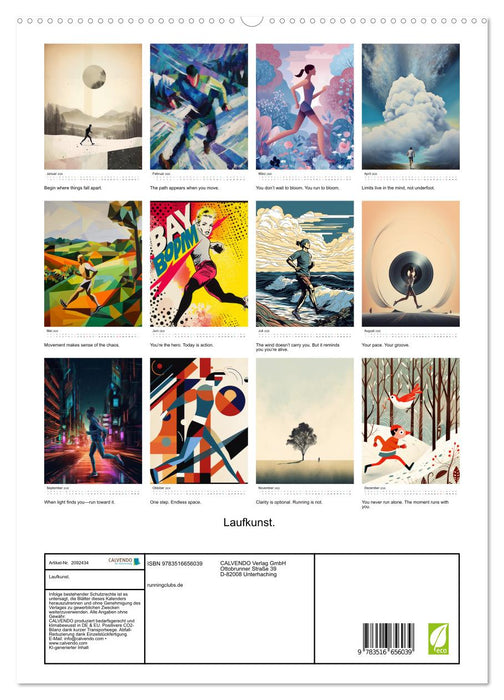Laufkunst. (CALVENDO Premium Wandkalender 2026)
