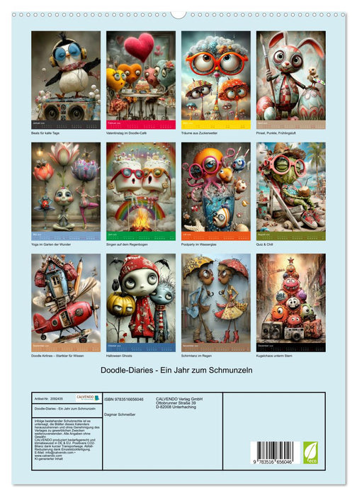 Doodle-Diaries - Ein Jahr zum Schmunzeln (CALVENDO Premium Wandkalender 2026)