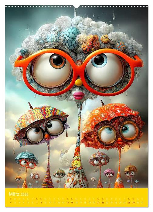 Doodle-Diaries - Ein Jahr zum Schmunzeln (CALVENDO Premium Wandkalender 2026)