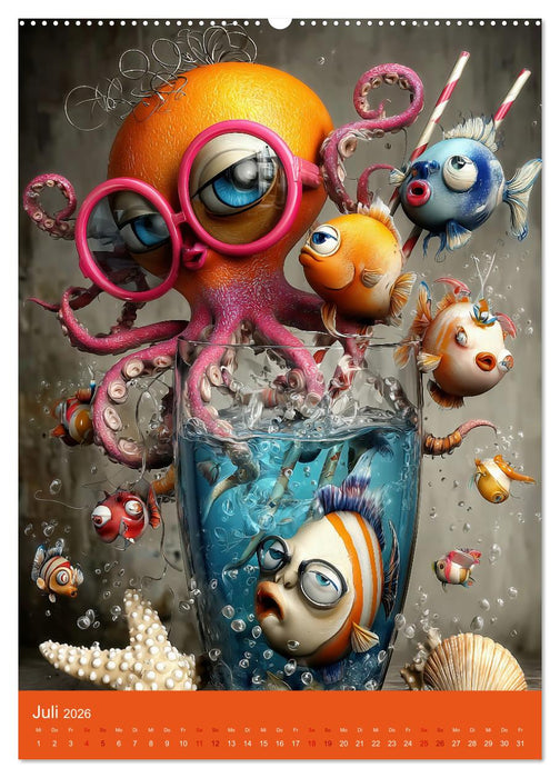 Doodle-Diaries - Ein Jahr zum Schmunzeln (CALVENDO Premium Wandkalender 2026)