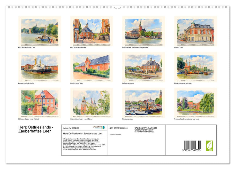 Herz Ostfrieslands - Zauberhaftes Leer (CALVENDO Premium Wandkalender 2026)