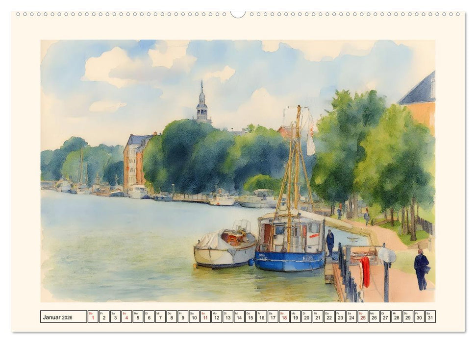 Herz Ostfrieslands - Zauberhaftes Leer (CALVENDO Premium Wandkalender 2026)