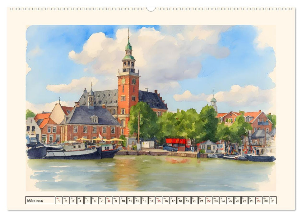 Herz Ostfrieslands - Zauberhaftes Leer (CALVENDO Premium Wandkalender 2026)