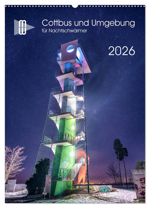 Cottbus und Umgebung für Nachtschwärmer (CALVENDO Wandkalender 2026)