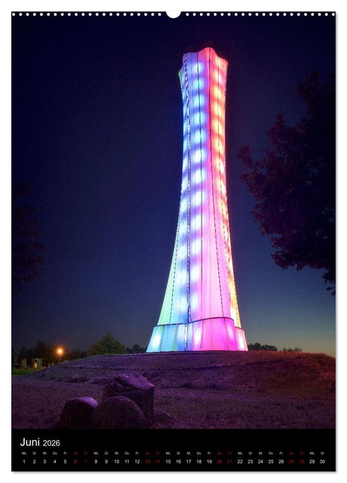 Cottbus und Umgebung für Nachtschwärmer (CALVENDO Wandkalender 2026)