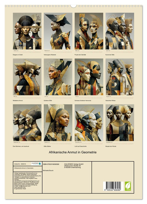 Afrikanische Anmut in Geometrie (CALVENDO Premium Wandkalender 2026)