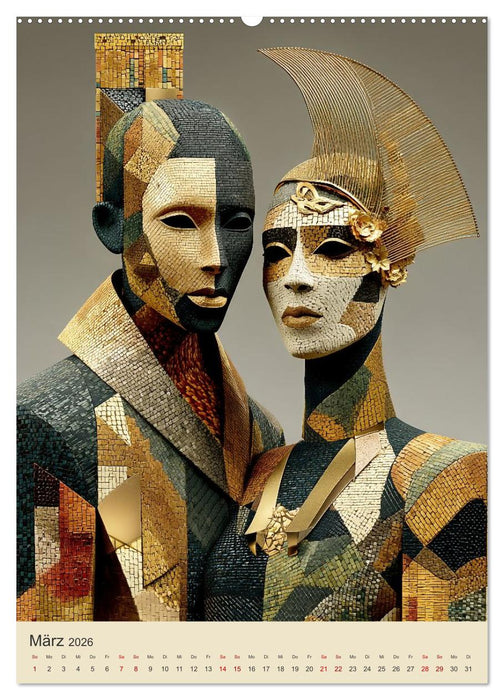 Afrikanische Anmut in Geometrie (CALVENDO Premium Wandkalender 2026)