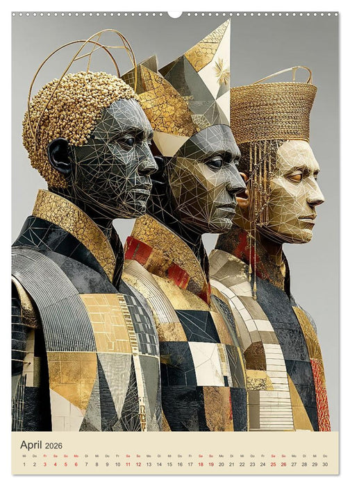 Afrikanische Anmut in Geometrie (CALVENDO Premium Wandkalender 2026)