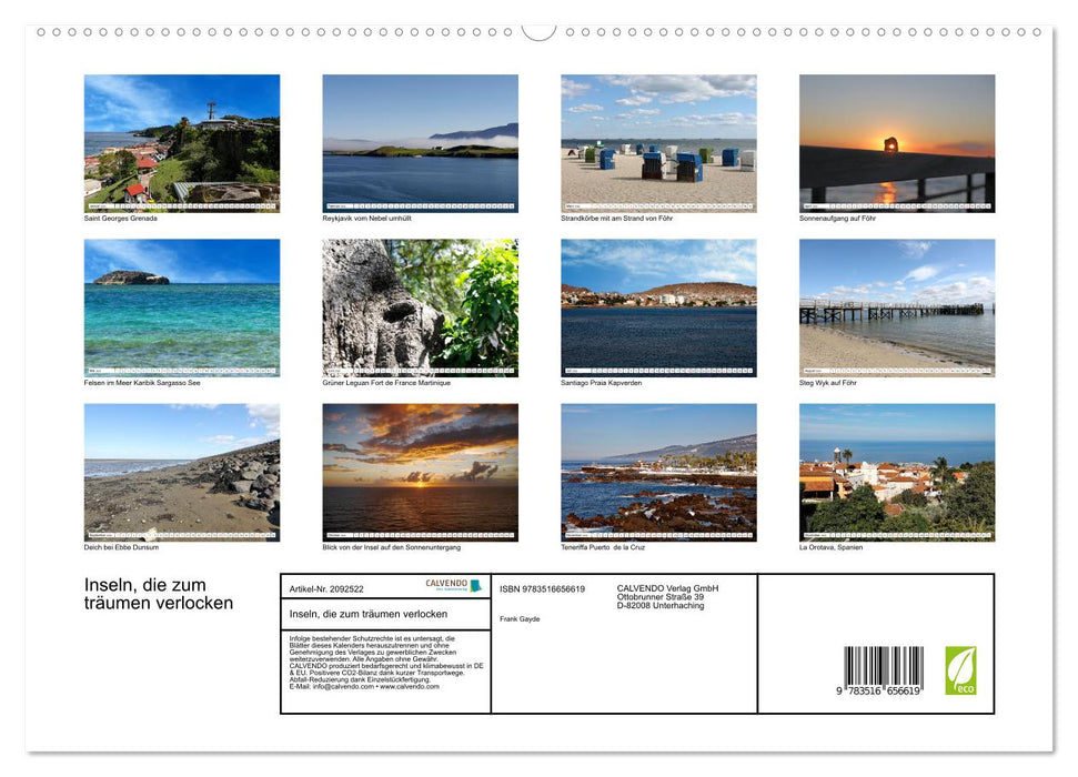 Inseln, die zum träumen verlocken (CALVENDO Premium Wandkalender 2026)