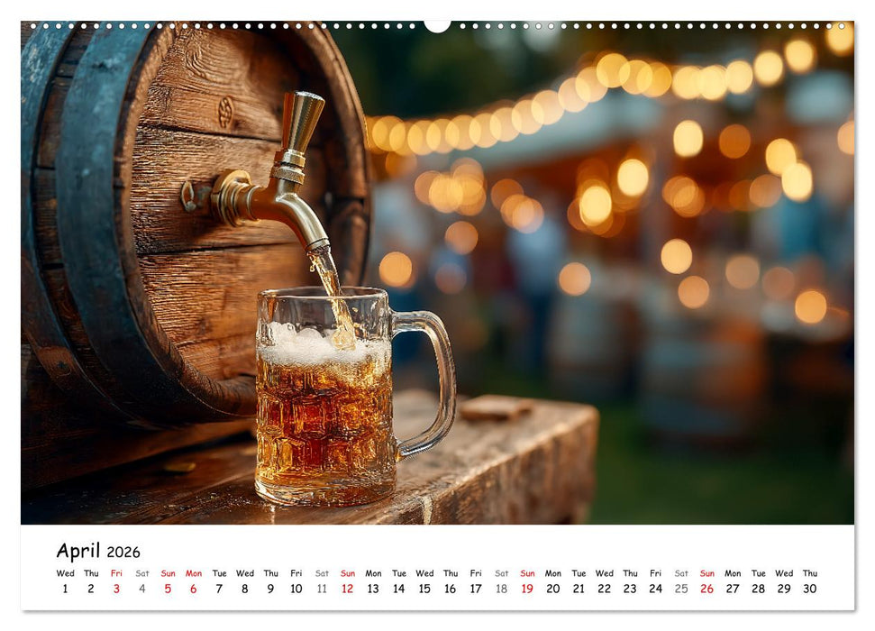 A Year of Beer - Bavarian Brews and Scenic Views (CALVENDO Monthly Calendar 2026)