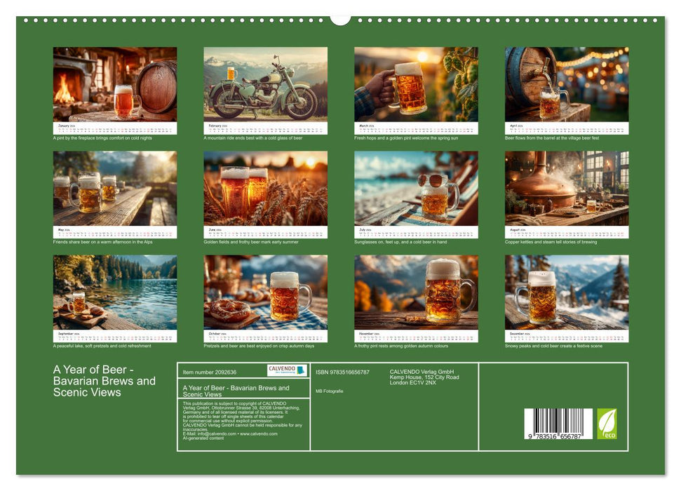 A Year of Beer - Bavarian Brews and Scenic Views (CALVENDO Premium-Calendar 2026)