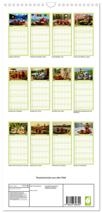 Teezeremonien aus aller Welt (CALVENDO Familienplaner 2026)