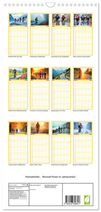 Kilometerkiller - Rennrad-Power im Jahresverlauf (CALVENDO Familienplaner 2026)