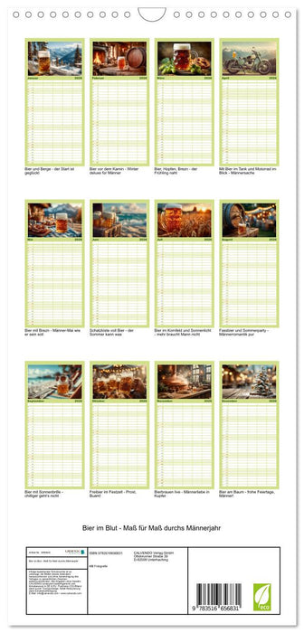 Bier im Blut - Maß für Maß durchs Männerjahr (CALVENDO Familienplaner 2026)