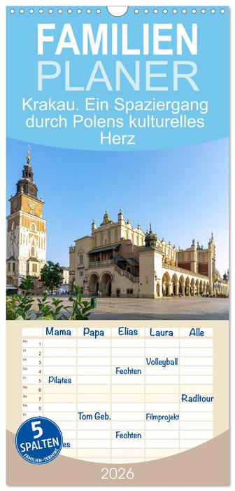 Krakau. Ein Spaziergang durch Polens kulturelles Herz (CALVENDO Familienplaner 2026)