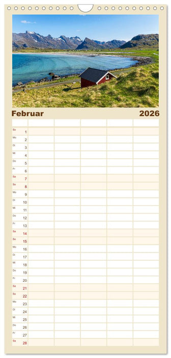 Lofoten - Norwegische Trauminseln (CALVENDO Familienplaner 2026)