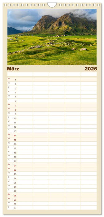 Lofoten - Norwegische Trauminseln (CALVENDO Familienplaner 2026)