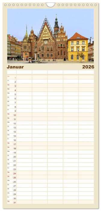 Breslau. Polens architektonisches Juwel an der Oder (CALVENDO Familienplaner 2026)