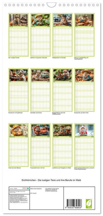 Eichhörnchen - Die lustigen Tiere und ihre Berufe im Wald (CALVENDO Familienplaner 2026)