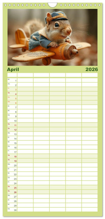 Eichhörnchen - Die lustigen Tiere und ihre Berufe im Wald (CALVENDO Familienplaner 2026)