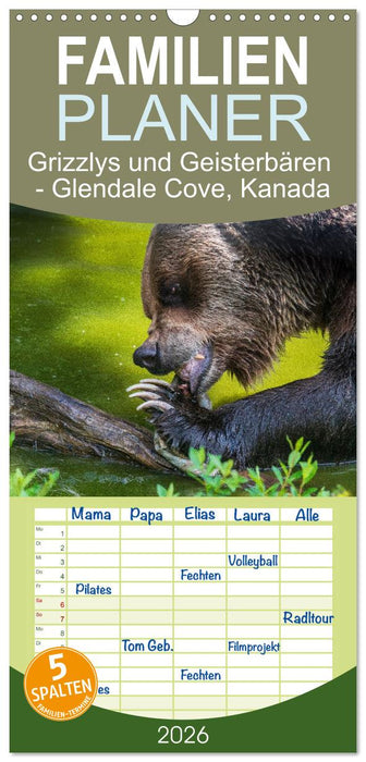 Grizzlys und Geisterbären - Glendale Cove, Kanada (CALVENDO Familienplaner 2026)