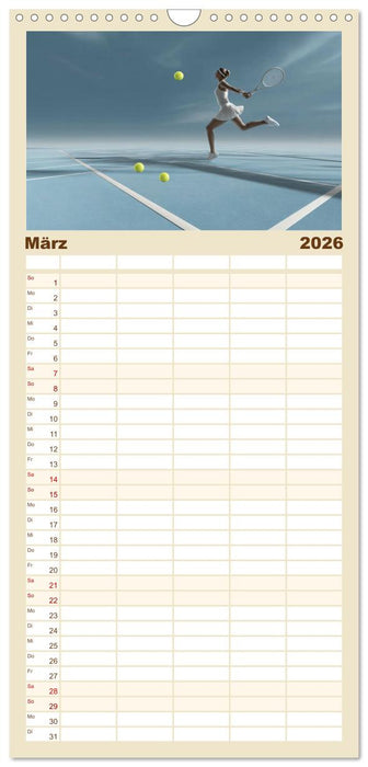 Aufschlag – Punkt – Applaus (CALVENDO Familienplaner 2026)