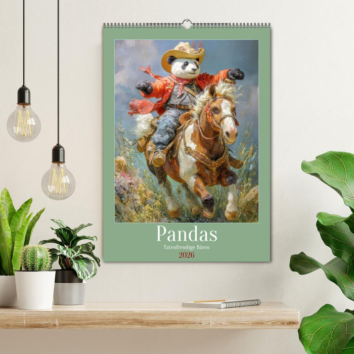 Pandas - Tatenfreudige Bären (CALVENDO Wandkalender 2026)