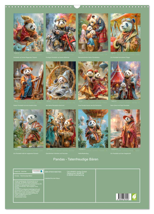 Pandas - Tatenfreudige Bären (CALVENDO Wandkalender 2026)