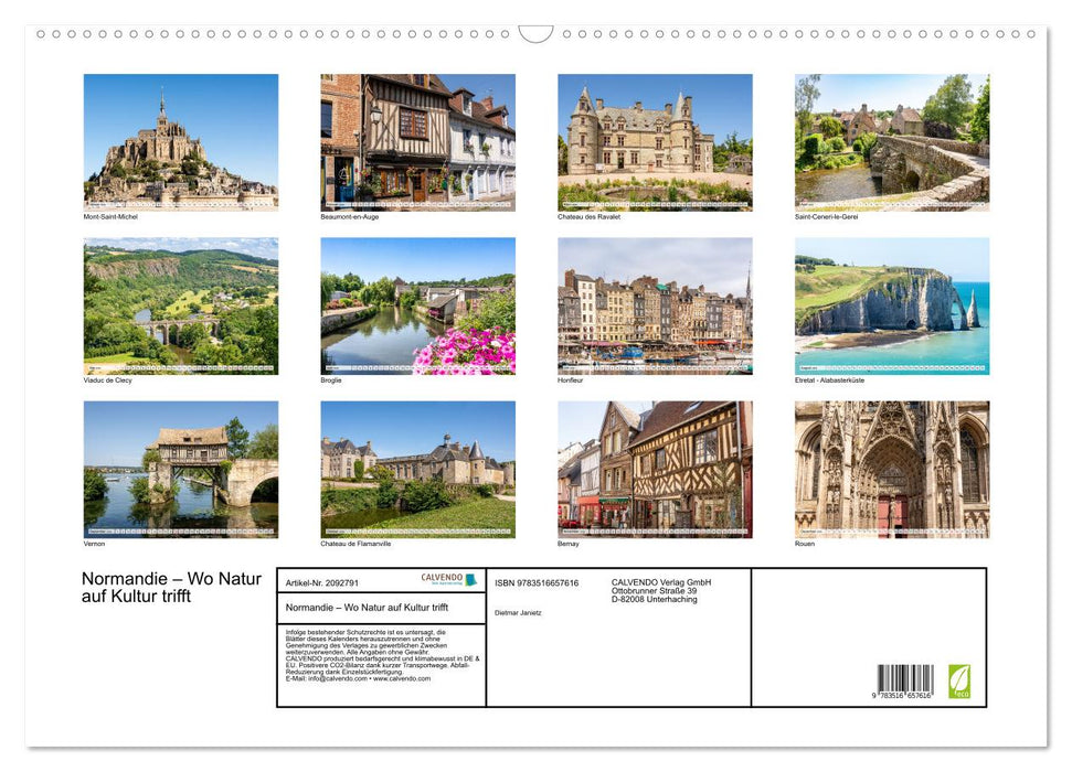 Normandie – Wo Natur auf Kultur trifft (CALVENDO Wandkalender 2026)