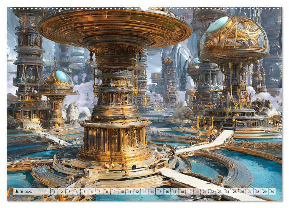 Fantasie Welten - Science Fiction (CALVENDO Premium Wandkalender 2026)