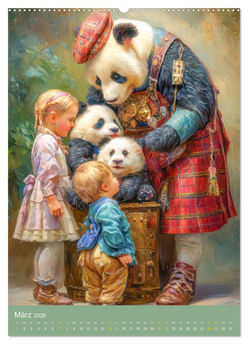 Pandas - Tatenfreudige Bären (CALVENDO Premium Wandkalender 2026)