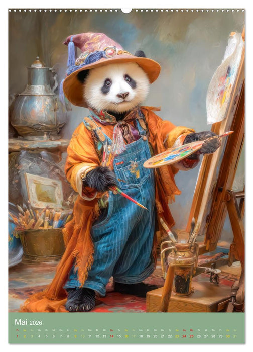 Pandas - Tatenfreudige Bären (CALVENDO Premium Wandkalender 2026)