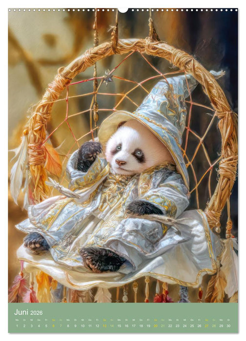 Pandas - Tatenfreudige Bären (CALVENDO Premium Wandkalender 2026)