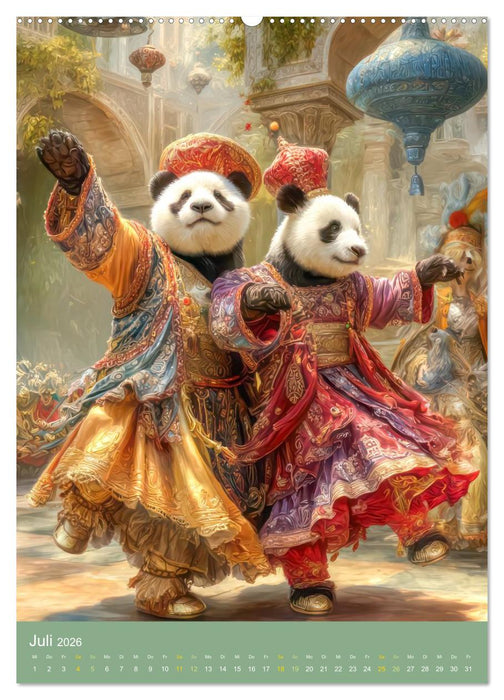 Pandas - Tatenfreudige Bären (CALVENDO Premium Wandkalender 2026)