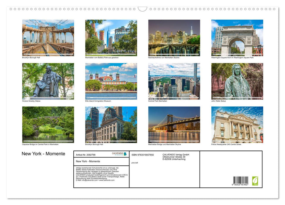 New York - Momente (CALVENDO Wandkalender 2026)