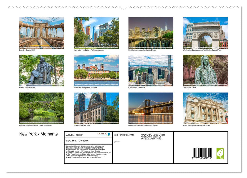 New York - Momente (CALVENDO Premium Wandkalender 2026)