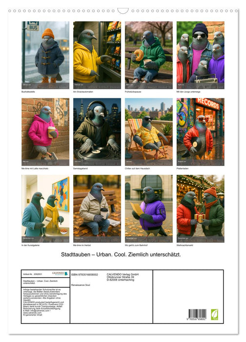 Stadttauben – Urban. Cool. Ziemlich unterschätzt. (CALVENDO Wandkalender 2026)