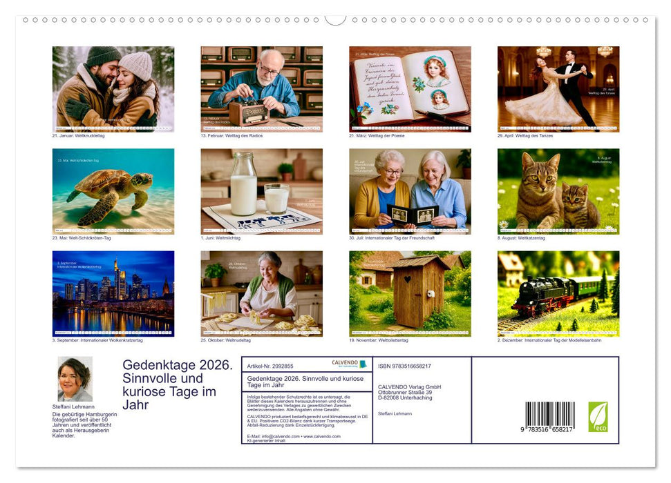 Gedenktage 2026. Sinnvolle und kuriose Tage im Jahr (CALVENDO Premium Wandkalender 2026)