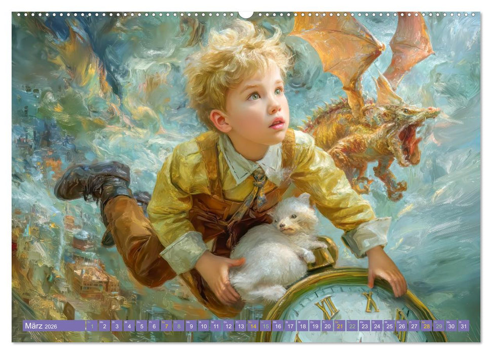 Kinderwelten - Realität trifft Traum (CALVENDO Premium Wandkalender 2026)