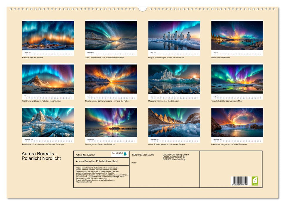 Aurora Borealis - Polarlicht Nordlicht (CALVENDO Wandkalender 2026)