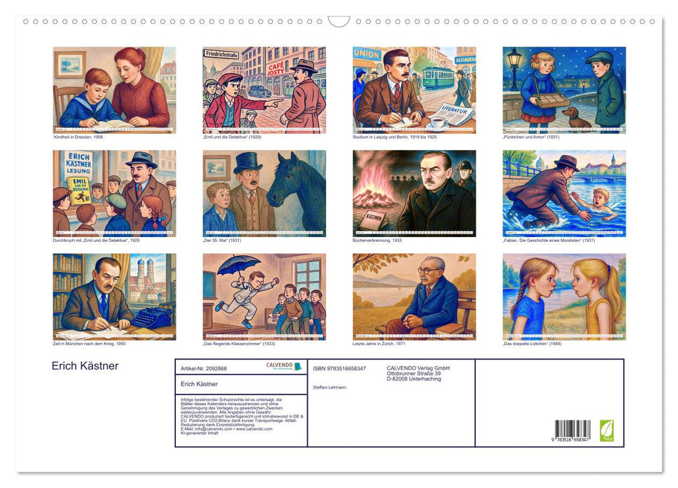Erich Kästner (CALVENDO Wandkalender 2026)