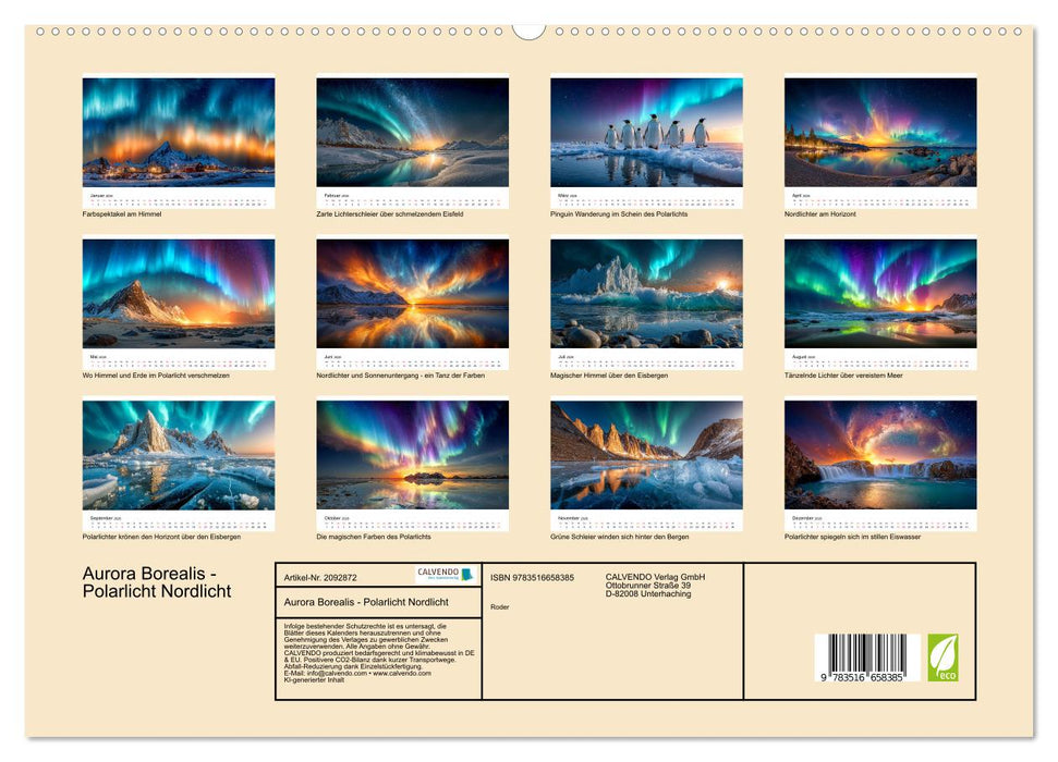 Aurora Borealis - Polarlicht Nordlicht (CALVENDO Premium Wandkalender 2026)