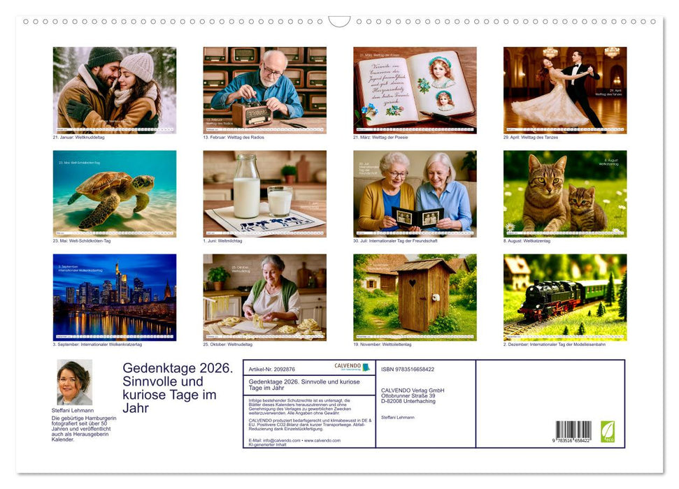 Gedenktage 2026. Sinnvolle und kuriose Tage im Jahr (CALVENDO Wandkalender 2026)