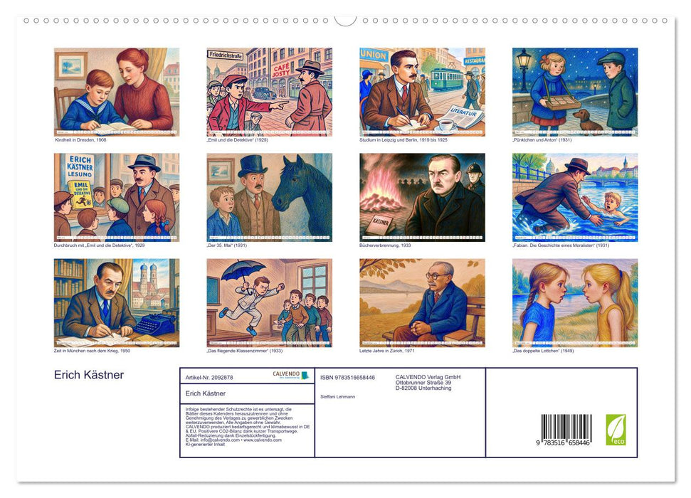 Erich Kästner (CALVENDO Premium Wandkalender 2026)