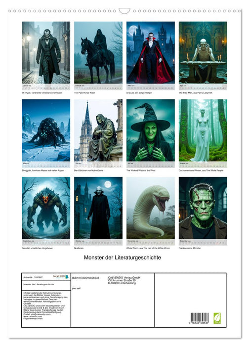 Monster der Literaturgeschichte (CALVENDO Wandkalender 2026)