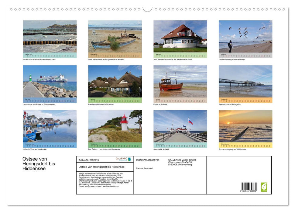 Ostsee von Heringsdorf bis Hiddensee (CALVENDO Wandkalender 2026)