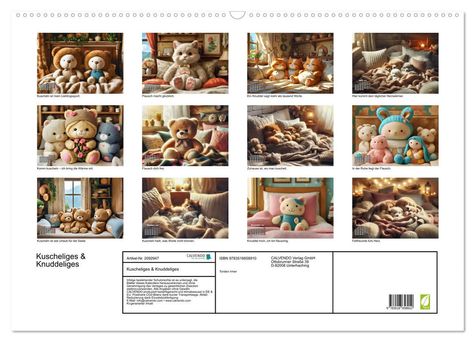 Kuscheliges & Knuddeliges (CALVENDO Wandkalender 2026)