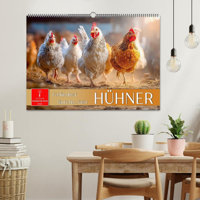 Hühner - gefiedert durchs Jahr (CALVENDO Wandkalender 2026)